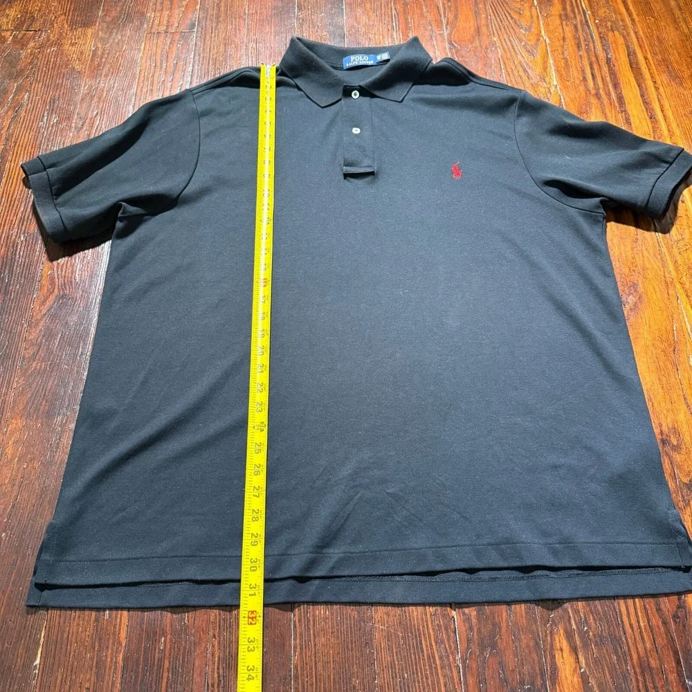 Polo Ralph Lauren Polo Shirt Mens 2XB Black‎ Cotton Red Pony Golf Preppy